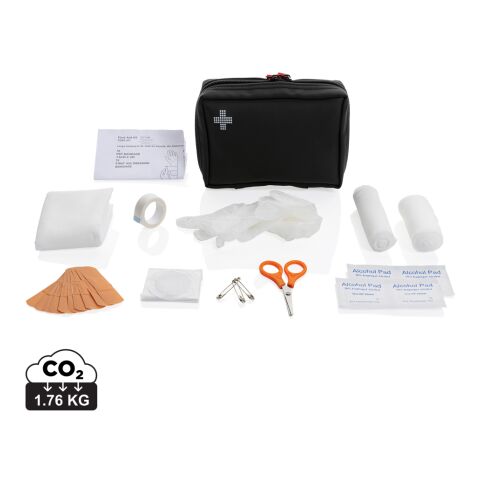 Set de premiers secours en PU nubuck recyclé RCS noir | sans marquage | non disponible | non disponible