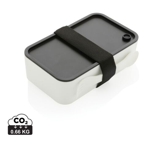 Lunch box avec cuichette en rPP GRS blanc | sans marquage | non disponible | non disponible