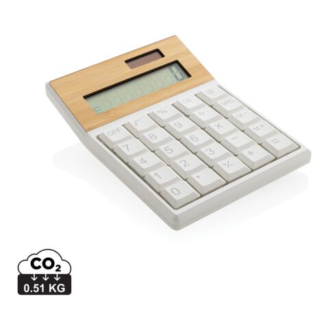 Calculatrice en bambou FSC® et plastique recyclé RCS Utah marron | sans marquage | non disponible | non disponible