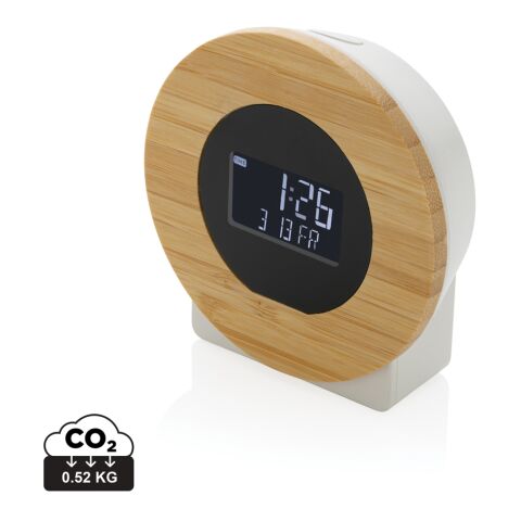 Horloge bureau en bambou FSC® et plastique recyclé RCS Utah marron | sans marquage | non disponible | non disponible