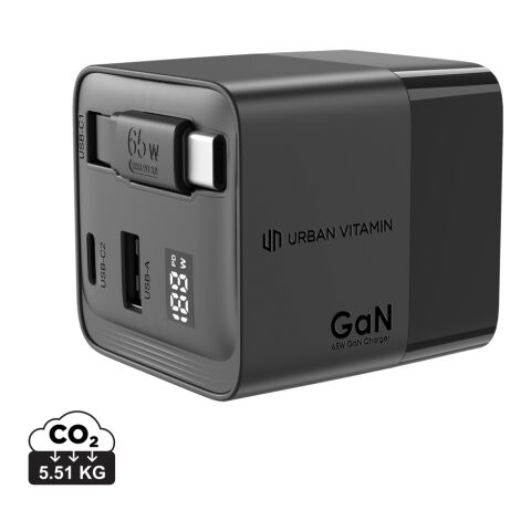 Chargeur 65W GaN avec câble Urban Vitamin Mendocino noir | sans marquage | non disponible | non disponible