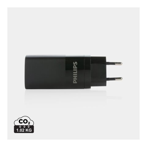 Chargeur mural USB 3 ports PD ultra-rapide Philips 65 W noir | sans marquage | non disponible | non disponible