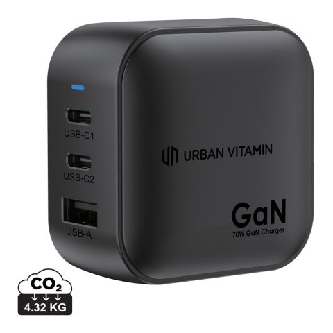 Chargeur 70W GaN en plastique RCS Urban Vitamin Santa Cruz noir | sans marquage | non disponible | non disponible
