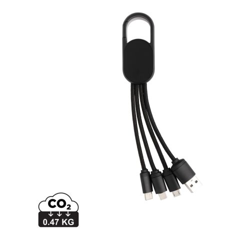 Câble 4 en 1 avec mousqueton noir | sans marquage | non disponible | non disponible