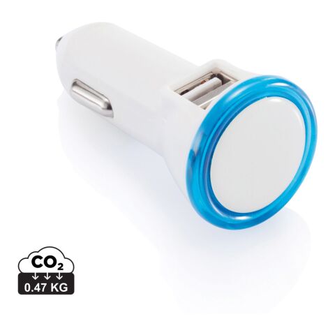 Double chargeur allume-cigare USB 2.1A bleu-blanc | sans marquage | non disponible | non disponible
