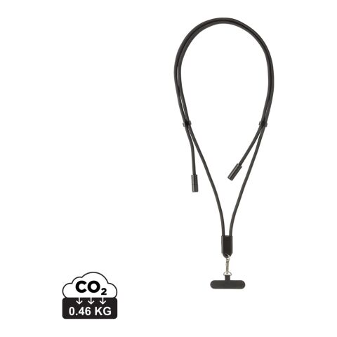 Cordon téléphone réglable avec câble 60W en rPET RCS LoopAmp noir | sans marquage | non disponible | non disponible