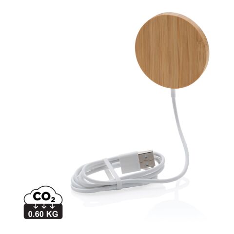 Chargeur magnétique sans fil en bambou 10W marron | sans marquage | non disponible | non disponible