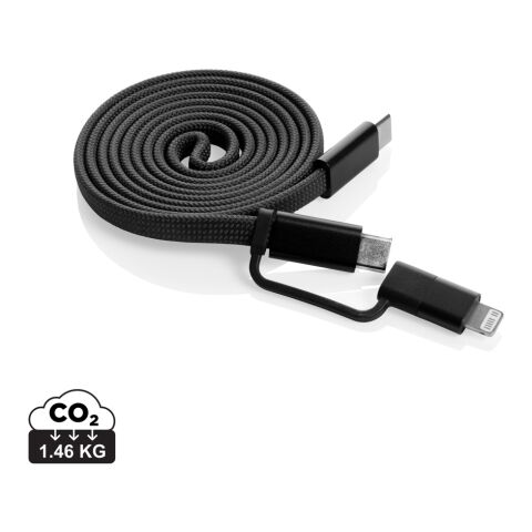 Câble magnétique 60W 2 en 1 Arc en PET RCS noir | sans marquage | non disponible | non disponible