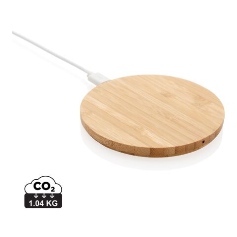 Chargeur sans fil 5W rond en bambou FSC®