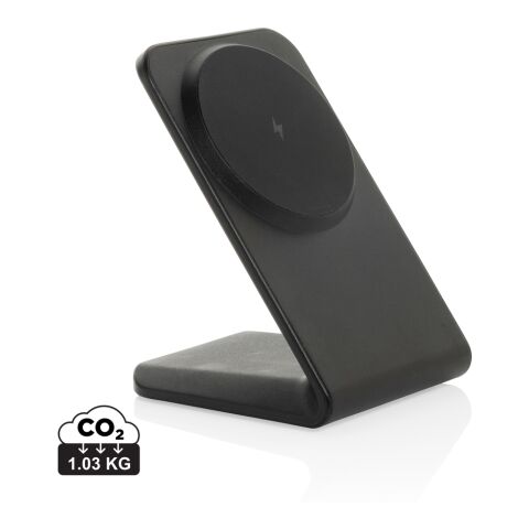 Chargeur magnétique 15W en plastique recyclé RCS VoltPerch noir | sans marquage | non disponible | non disponible