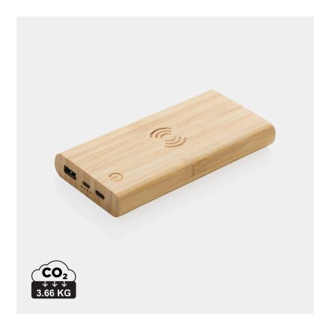 Powerbank 8000 mAh avec induction 5W en bambou certifié FSC® marron | sans marquage | non disponible | non disponible