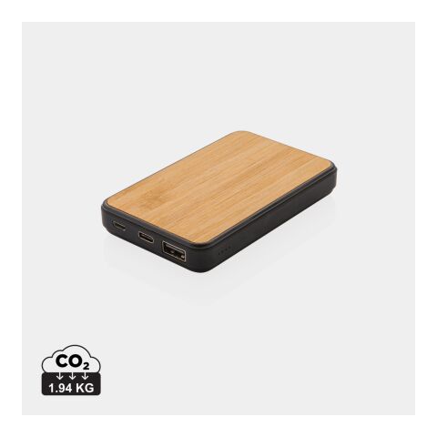 Batterie de secours 5000mAh en plastique recyclé FSC® et RCS marron | sans marquage | non disponible | non disponible