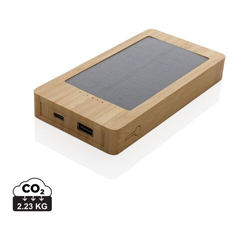 Batterie de secours solaire 10.000mAh en bambou Sunwick marron | sans marquage | non disponible | non disponible