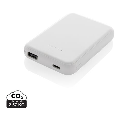 Powerbank 5000mAh et 5W en plastique recyclé RCS Stellar blanc | sans marquage | non disponible | non disponible