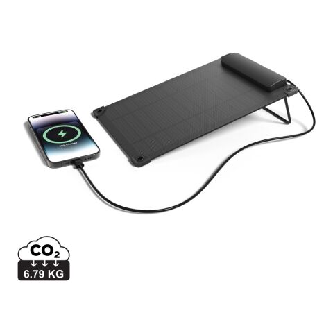 Panneau solaire portable en plastique recyclé 5W Solarpulse noir | sans marquage | non disponible | non disponible