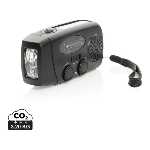 Radio d&#039;urgence en plastique recyclé RCS RescueWave noir | sans marquage | non disponible | non disponible