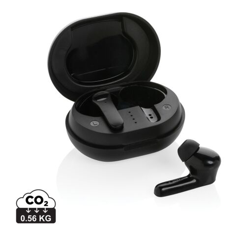 Oreillettes TWS en plastique recyclé RCS noir | sans marquage | non disponible | non disponible