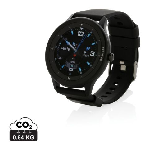 Montre connectée en TPU recyclé RCS Swiss Peak noir | sans marquage | non disponible | non disponible