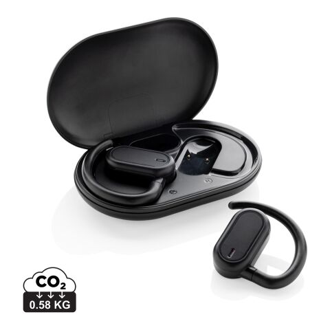 Écouteurs TWS à oreille ouverte en plastique RCS Fitsound noir | sans marquage | non disponible | non disponible