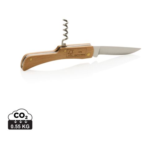 Couteau en bois avec décapsuleur FSC® marron | sans marquage | non disponible | non disponible