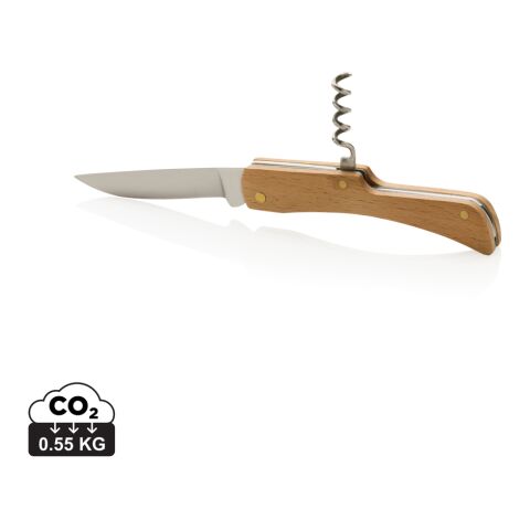 Couteau en bois avec décapsuleur FSC® marron | sans marquage | non disponible | non disponible