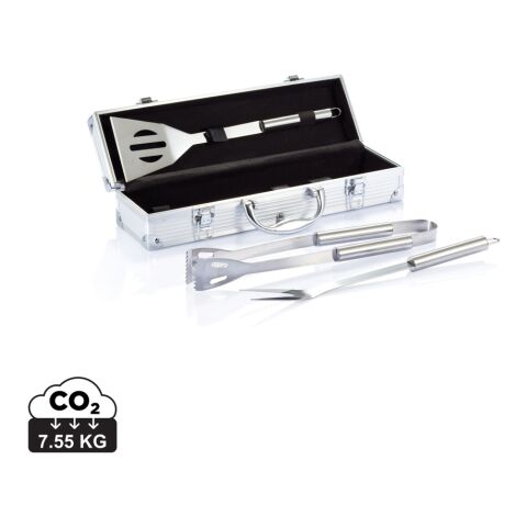 Set de 3 pcs pour barbecue en coffret aluminium