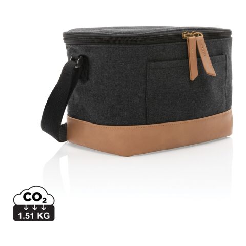 Sac iso six canettes Impact AWARE™ en toile 16oz recyclé noir | sans marquage | non disponible | non disponible