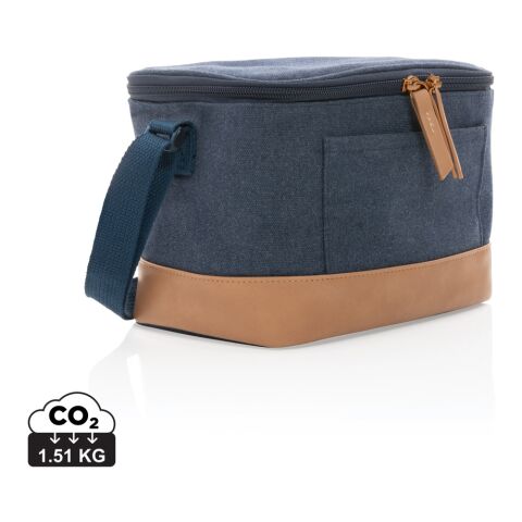 Sac iso six canettes Impact AWARE™ en toile 16oz recyclé bleu | sans marquage | non disponible | non disponible