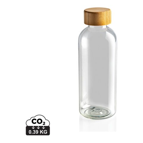 Bouteille en rPET GRS avec couvercle en bambou FSC blanc | sans marquage | non disponible | non disponible