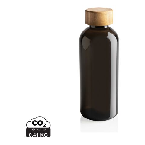 Bouteille en rPET GRS avec couvercle en bambou FSC noir | sans marquage | non disponible | non disponible