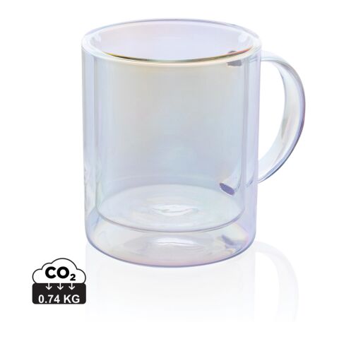 Mug double paroi en verre électroplaqué