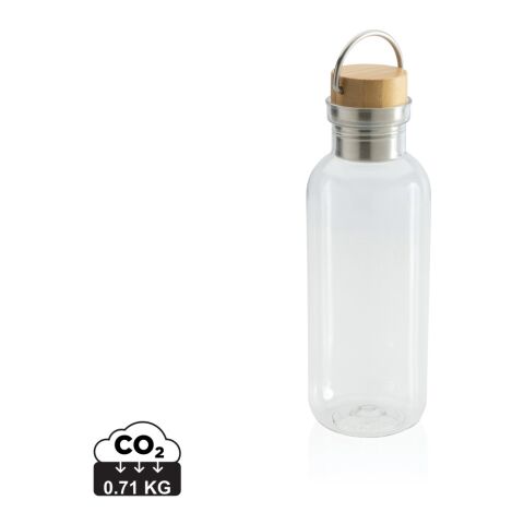 Bouteille en rPET GRS, couvercle et poignée en bambou FSC® blanc | sans marquage | non disponible | non disponible
