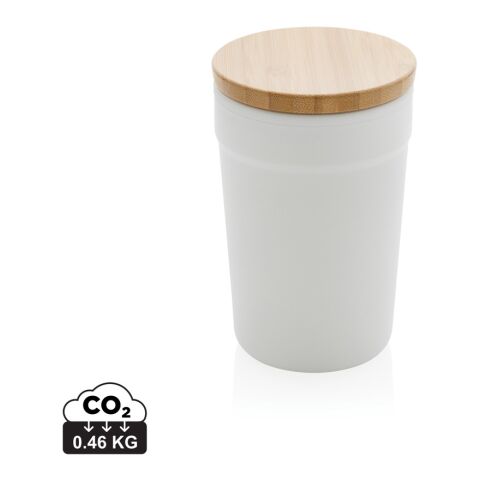 Mug 300ml en PP recyclé GRS avec couvercle en bambou FSC®