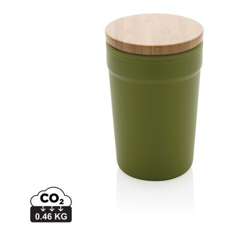 Mug 300ml en PP recyclé GRS avec couvercle en bambou FSC®