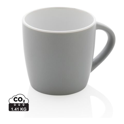 Mug en céramique avec intérieur coloré gris-blanc | sans marquage | non disponible | non disponible