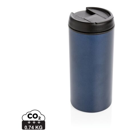 Mug Metro en acier inoxydable recyclé RCS bleu | sans marquage | non disponible | non disponible