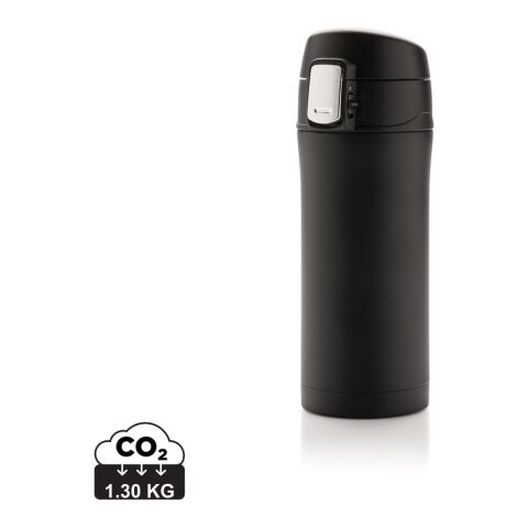 Mug 300ml à fermeture facile en acier inoxydable recyclé RCS noir | sans marquage | non disponible | non disponible