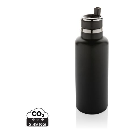 Bouteille iso 600ml en acier recyclé RCS avec goulot Hydro noir | sans marquage | non disponible | non disponible