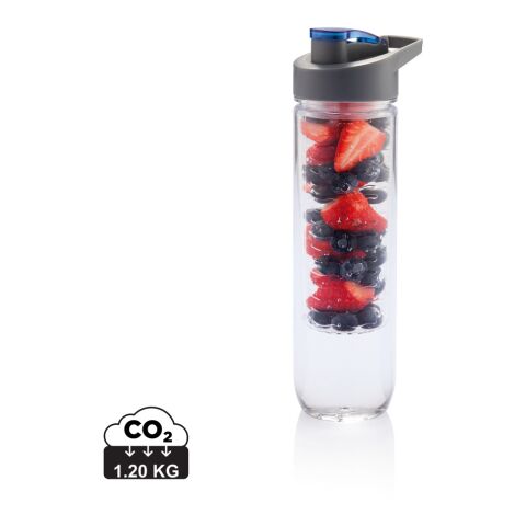 Bouteille infuseur fruit - 800 ml bleu | 1-farbiger Sérigraphie autour de l&#039;article | article | 210 mm x 180 mm