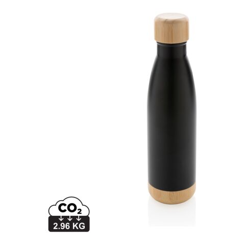 Bouteille isotherme en acier avec finition bambou noir | sans marquage | non disponible | non disponible