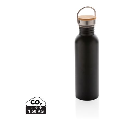 Bouteille en acier inoxydable avec couvercle en bambou