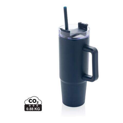 Mug 900ml avec poignée en plastique recyclé RCS Tana blue marin | sans marquage | non disponible | non disponible