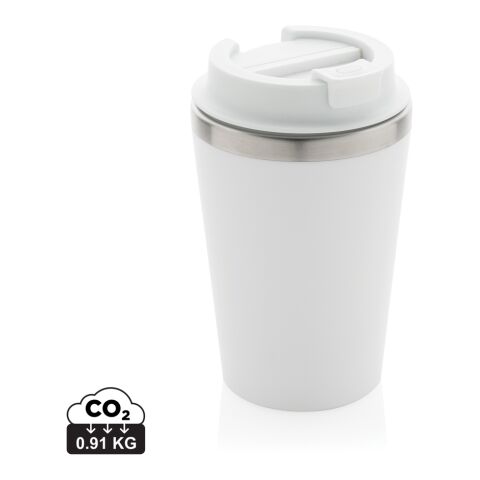 Mug 350ml à double paroi en PP recyclé RCS Java blanc | sans marquage | non disponible | non disponible