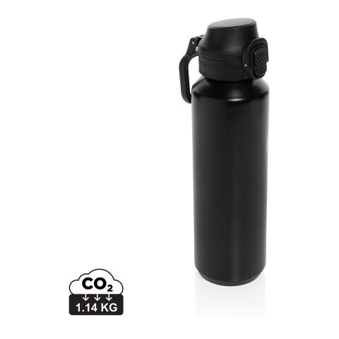 Bouteille de sport 600ML en acier recyclé RCS Via noir | sans marquage | non disponible | non disponible