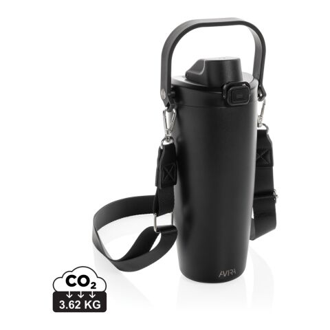 Mug en acier RCS avec bandoulière Avira Ayala noir | sans marquage | non disponible | non disponible