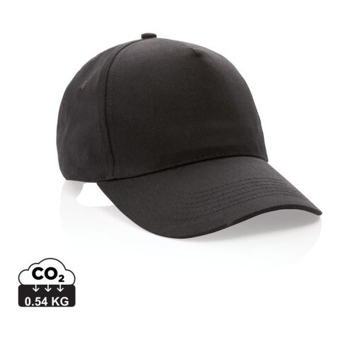 Casquette 5 panneaux en coton recyclé 190gr IMPACT noir | sans marquage | non disponible | non disponible | non disponible