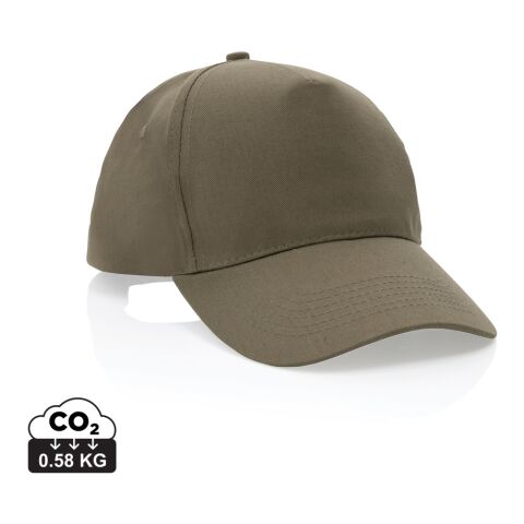 Casquette 5 panneaux en coton recyclé 190gr IMPACT vert | sans marquage | non disponible | non disponible | non disponible