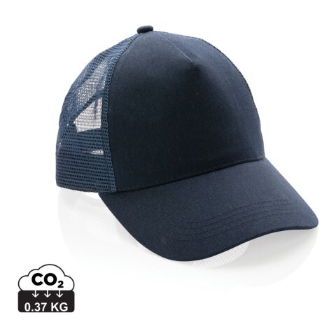 Casquette de routier 5 panneaux coton recyclé Impact AWARE™ bleu marin | sans marquage | non disponible | non disponible | non disponible