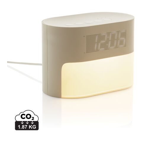Réveil à bruit blanc en plastique recyclé RCS LumaRise beige | sans marquage | non disponible | non disponible