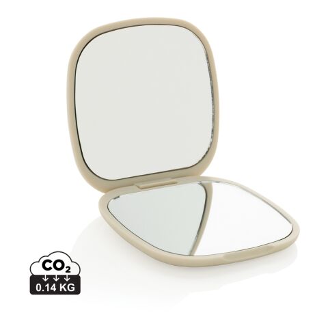 Miroir de poche en plastique recyclé RCS Reflecta beige | sans marquage | non disponible | non disponible